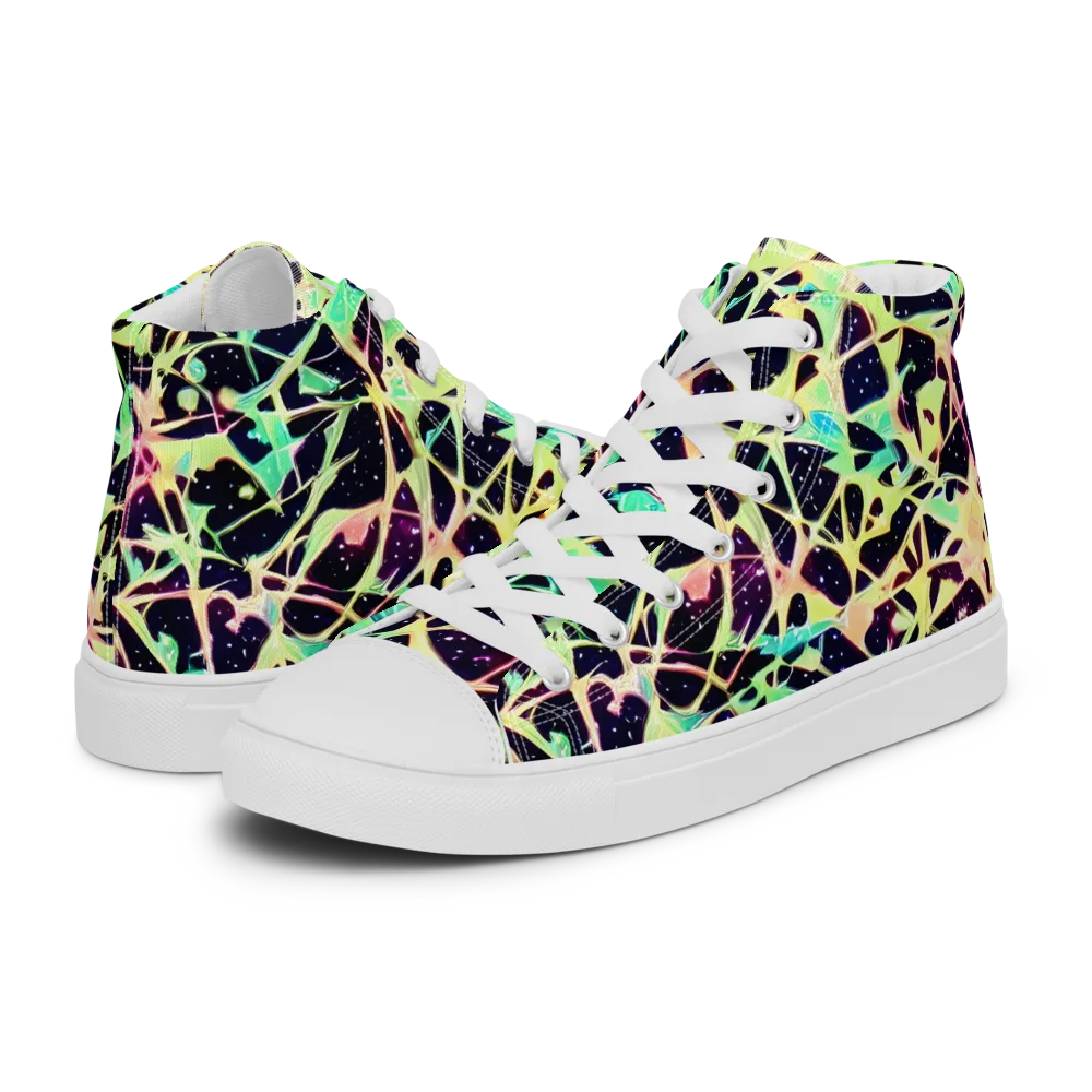 Astral Thicket on Men's High Top Canvas Shoes — Left