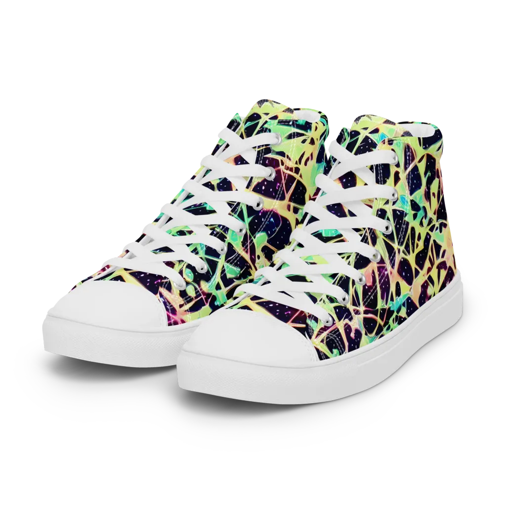 Astral Thicket on Women's High Top Canvas Shoes — Left Front