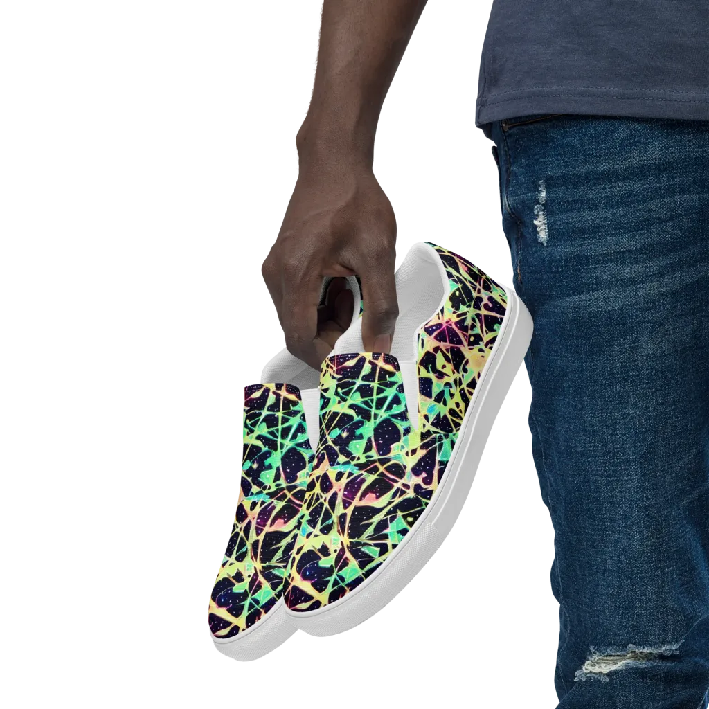 Astral Thicket on Men's Slip-On Canvas Shoes — Left Front