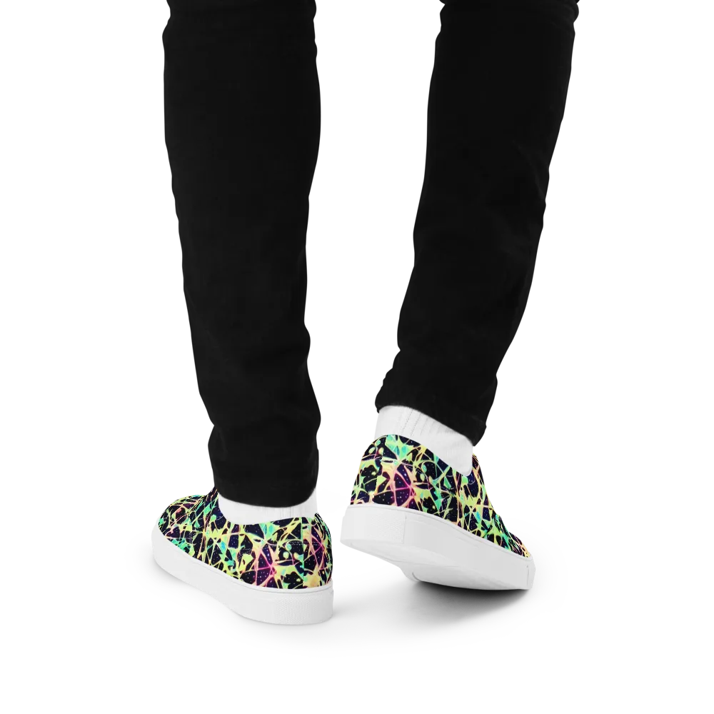 Astral Thicket on Men's Lace-Up Canvas Shoes — Back