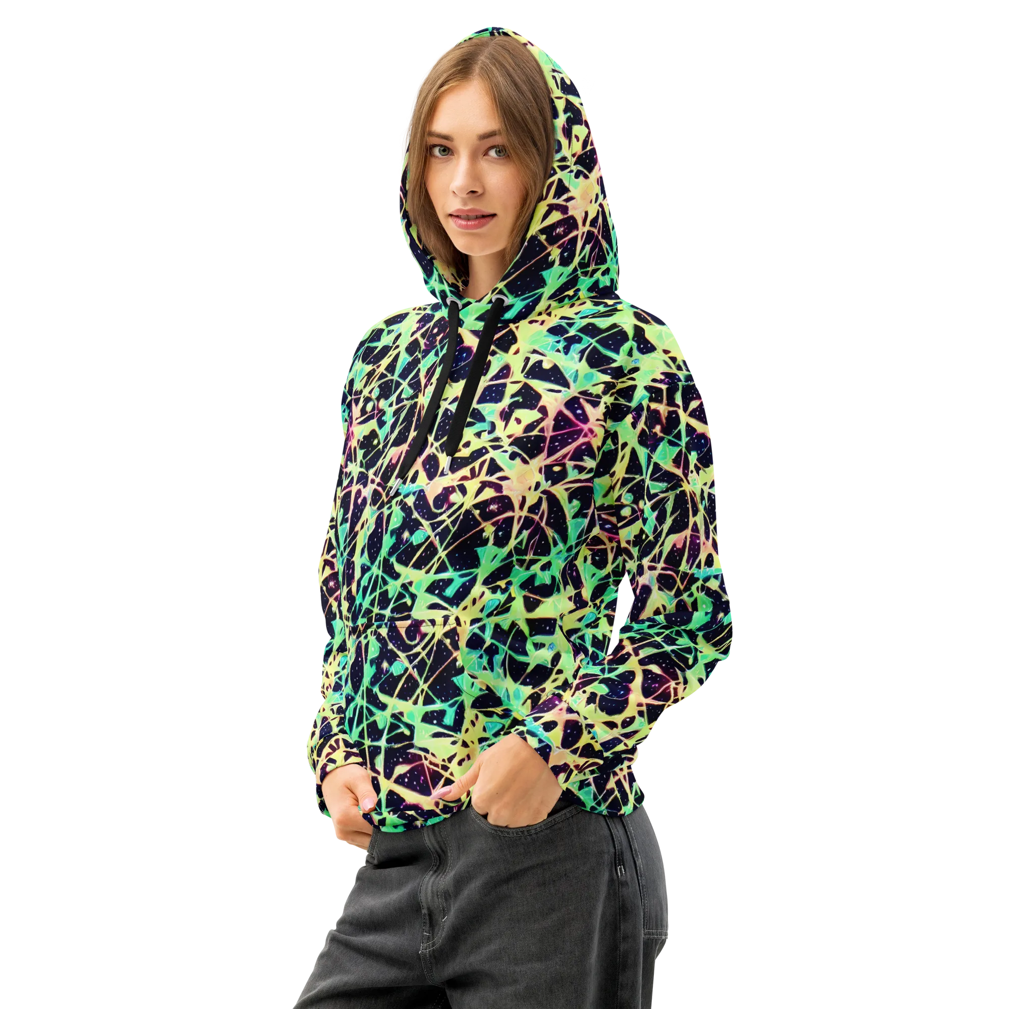 Astral Thicket on Cotton Hoodie — Left Front