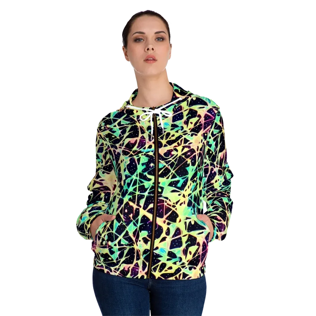 Astral Thicket on Women's Full-Zip Hoodie — Front On Person