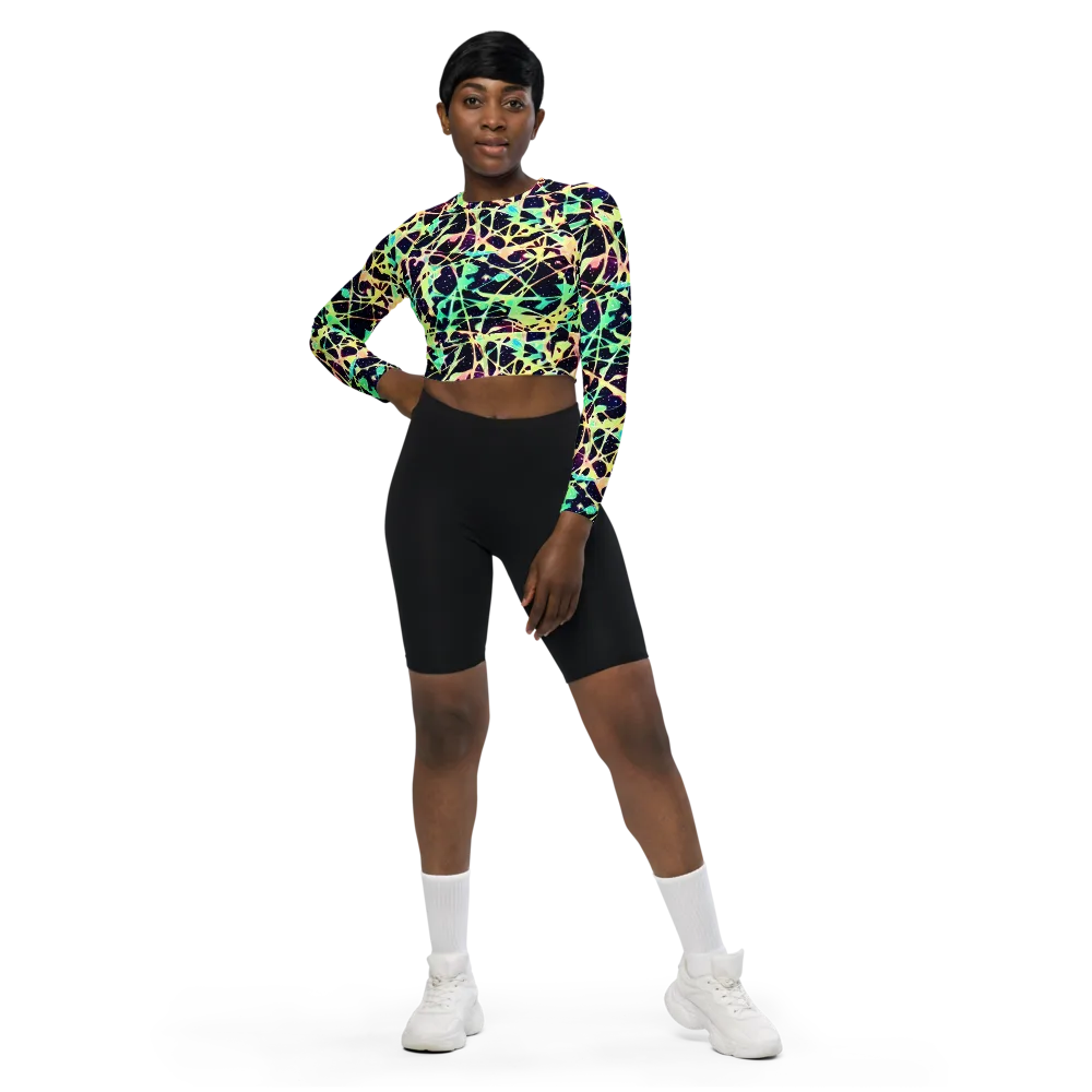 Astral Thicket on Long Sleeve Crop Top — Front