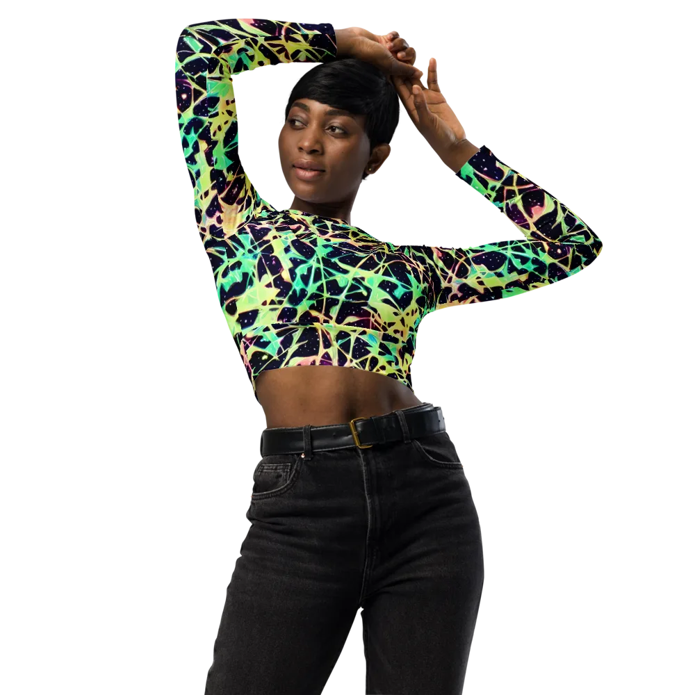Astral Thicket on Long Sleeve Crop Top — Front