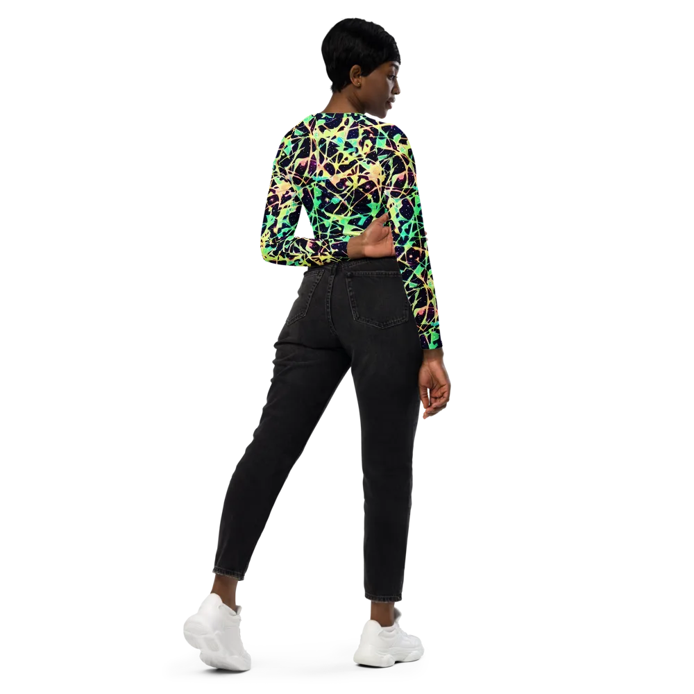 Astral Thicket on Long Sleeve Crop Top — Right Back