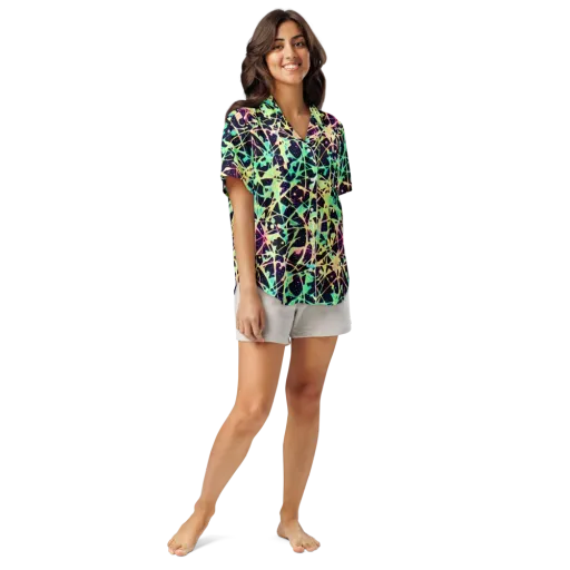 Astral Thicket on a Women's Short Sleeve Pajama Top