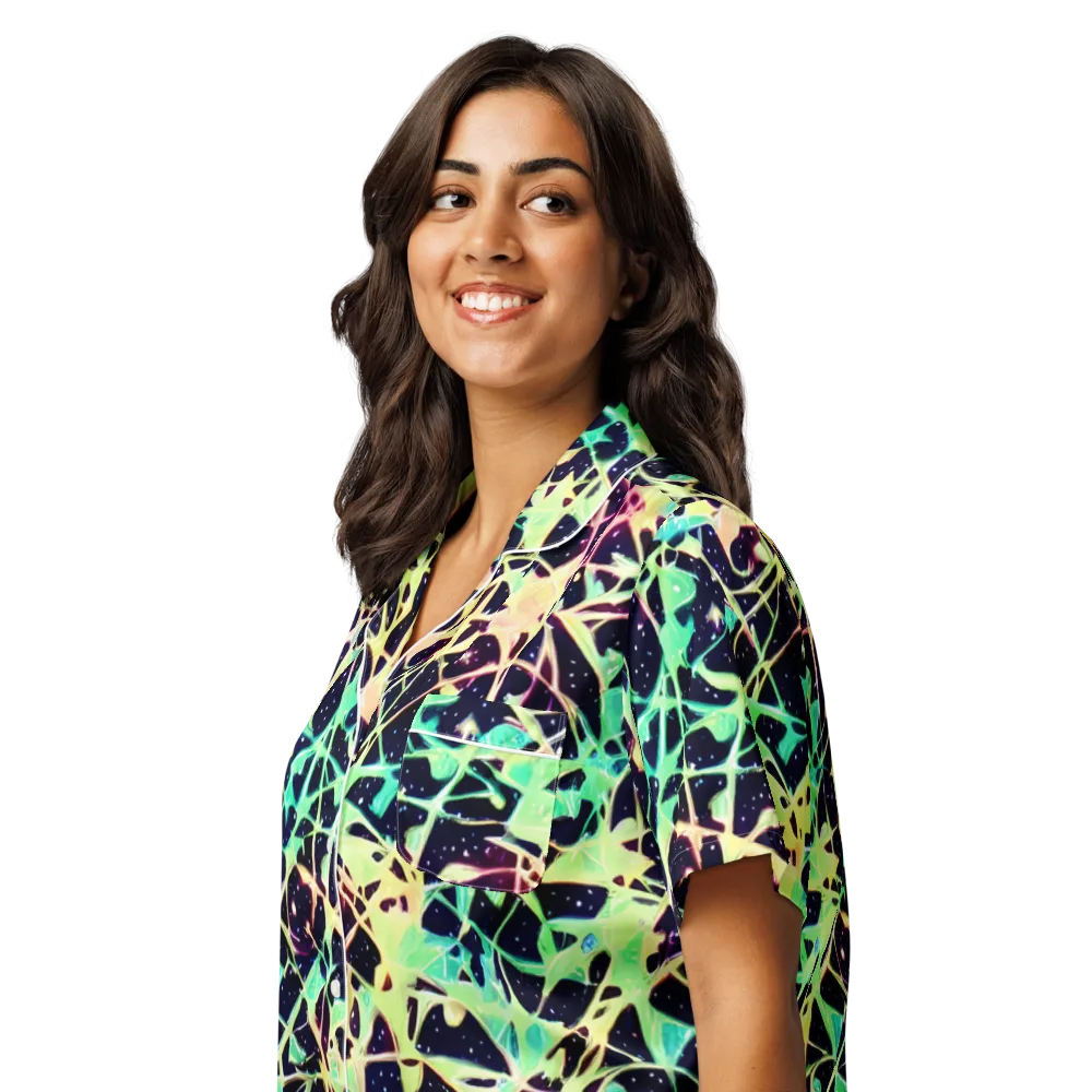 Astral Thicket on Women's Short Sleeve Pajama Top — Left Front