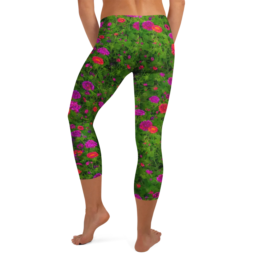 Electric Garden on Capri Leggings — Back