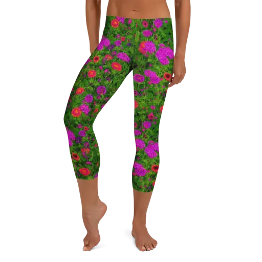 Electric Garden on a Capri Leggings