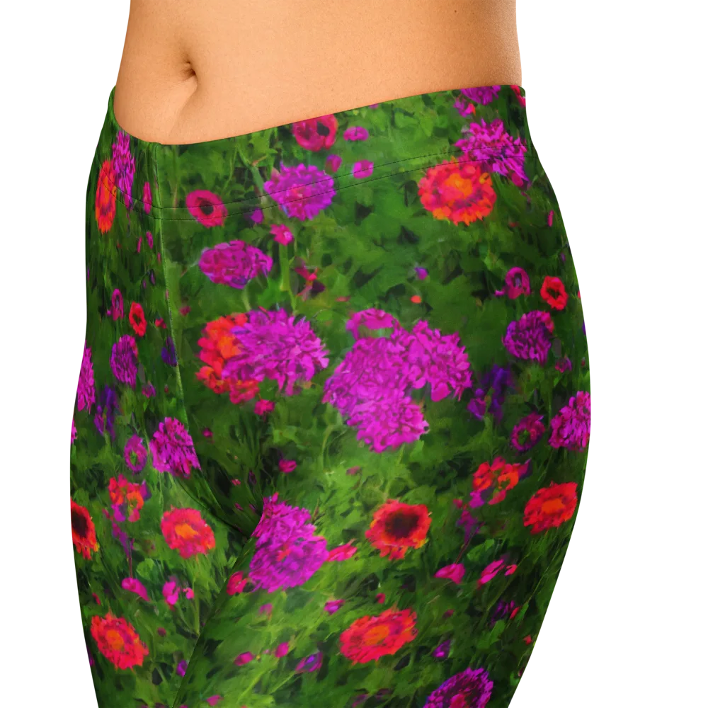 Electric Garden on Capri Leggings — Zoomed-in