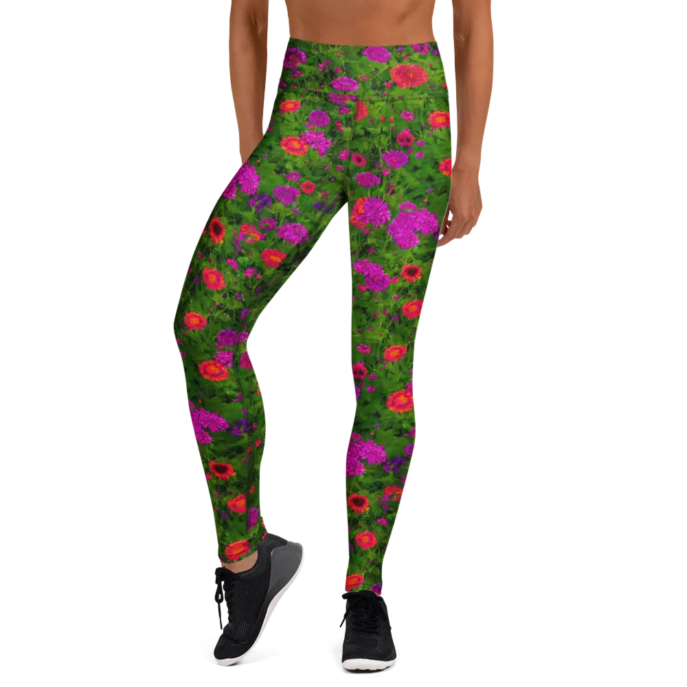 Electric Garden on Yoga Leggings — Front