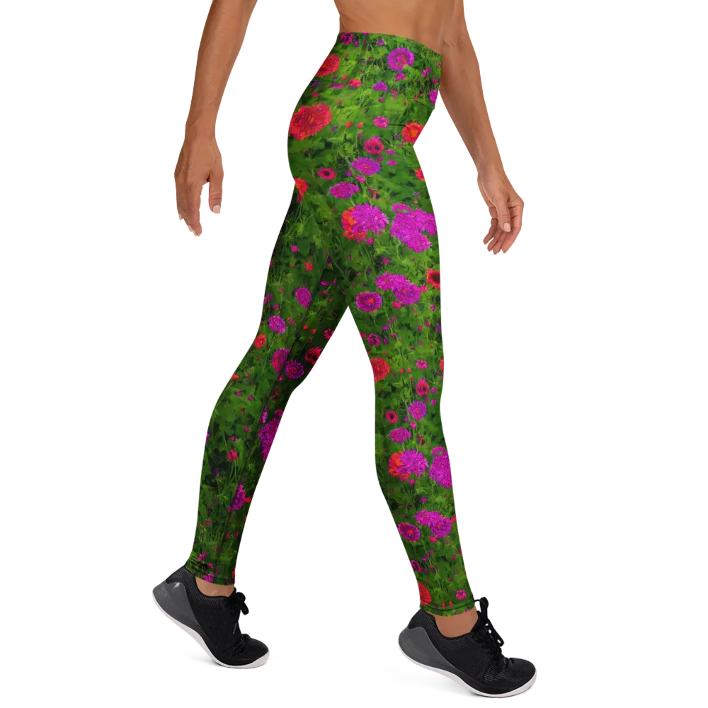 Electric Garden on Yoga Leggings — Right
