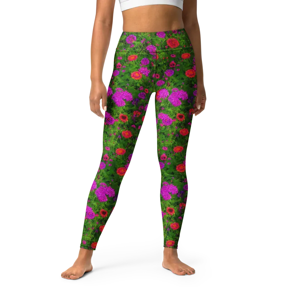 Electric Garden on Yoga Leggings — Front