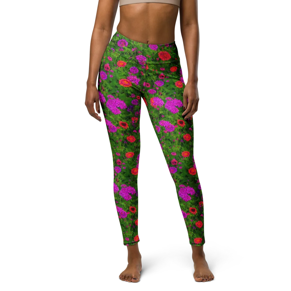 Electric Garden on Yoga Leggings — Front