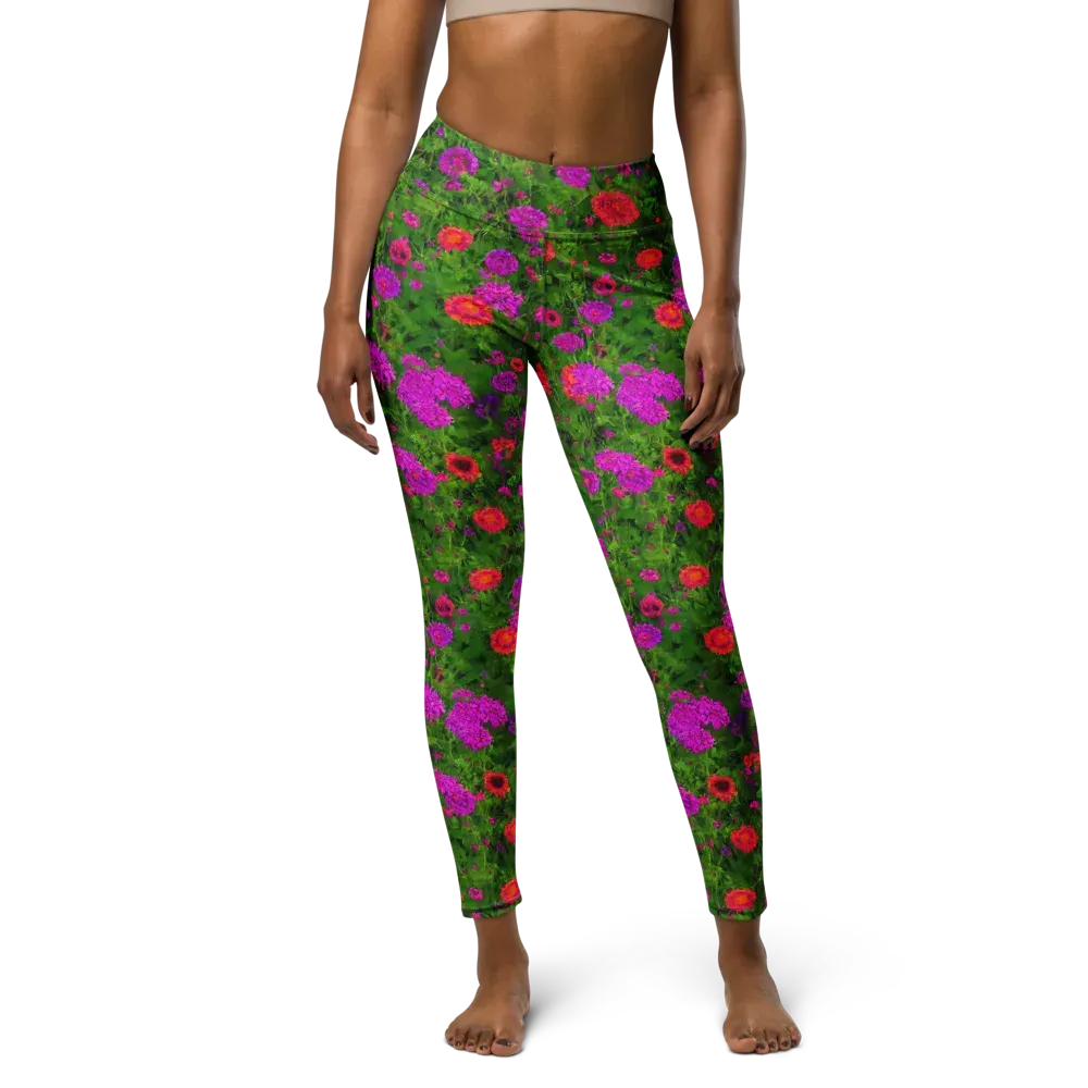 Electric Garden on Yoga Leggings — Front