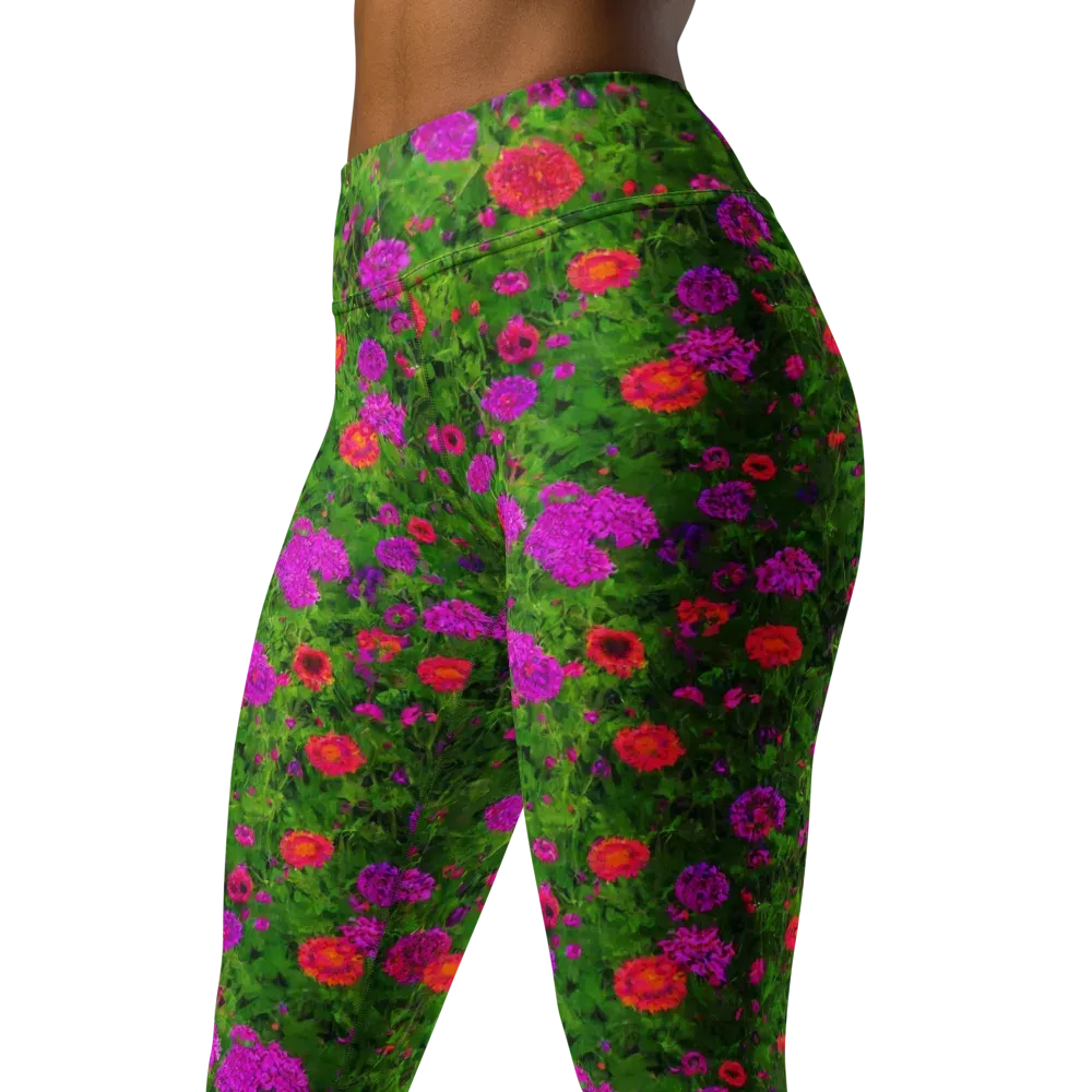Electric Garden on Yoga Leggings — Left Front