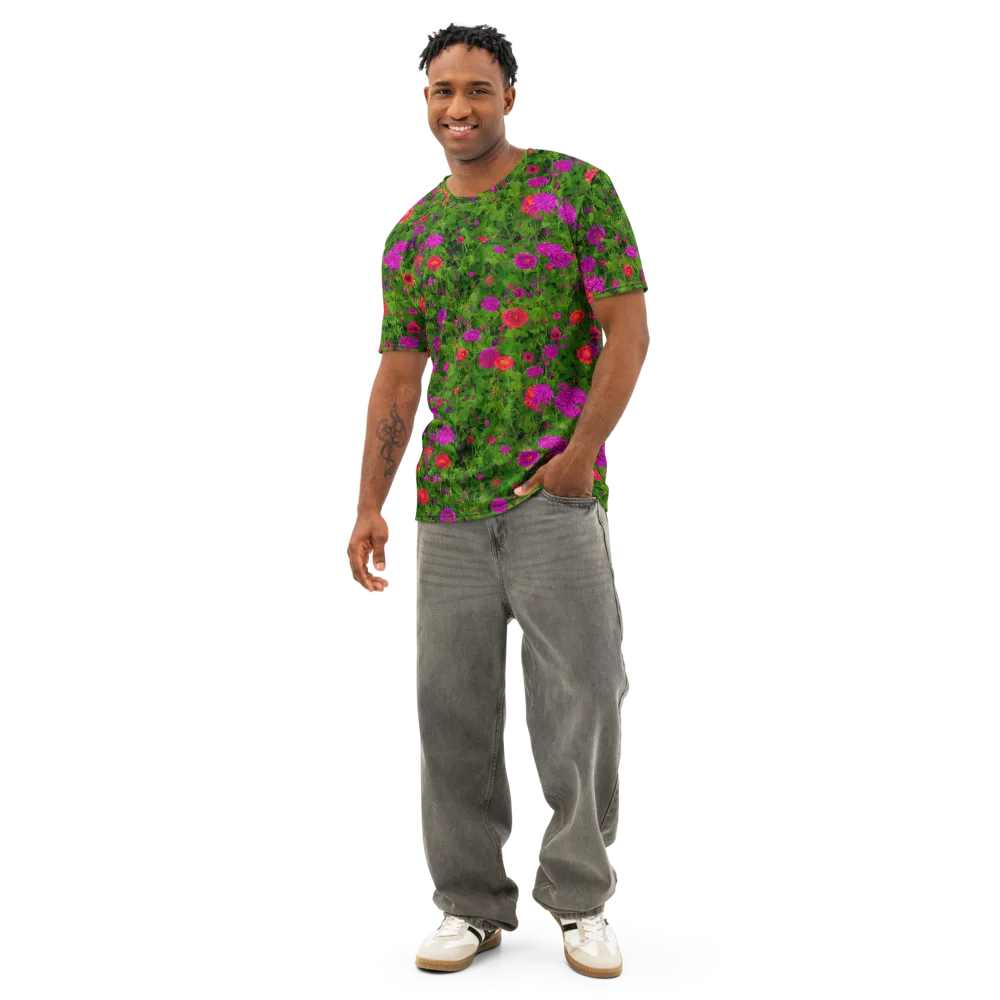 Electric Garden on Men's Cotton Crew Neck T-Shirt — Front