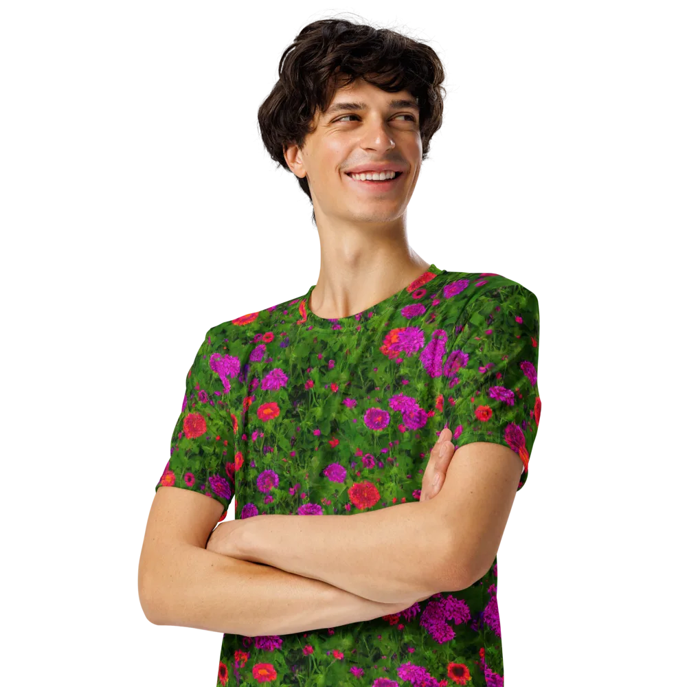 Electric Garden on Men's Crew Neck T-Shirt — Left Front