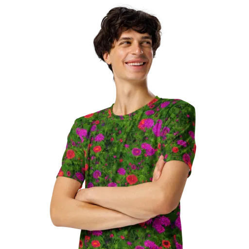 Electric Garden on a Men's Crew Neck T-Shirt