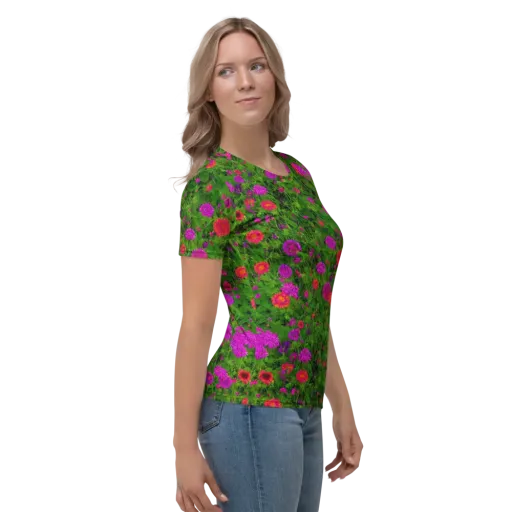 Electric Garden on a Women's Crew Neck T-Shirt