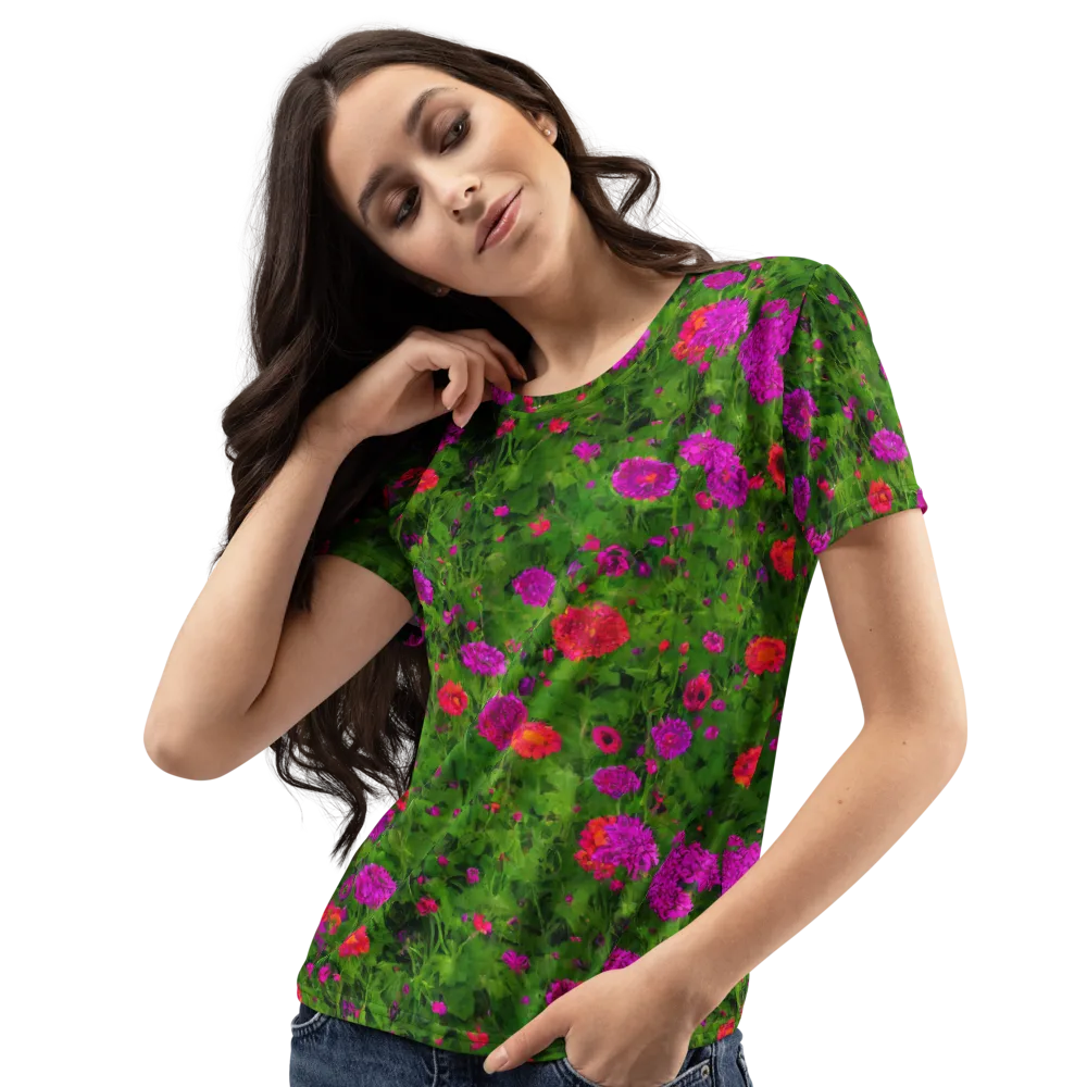 Electric Garden on Women's Crew Neck T-Shirt — Left Front