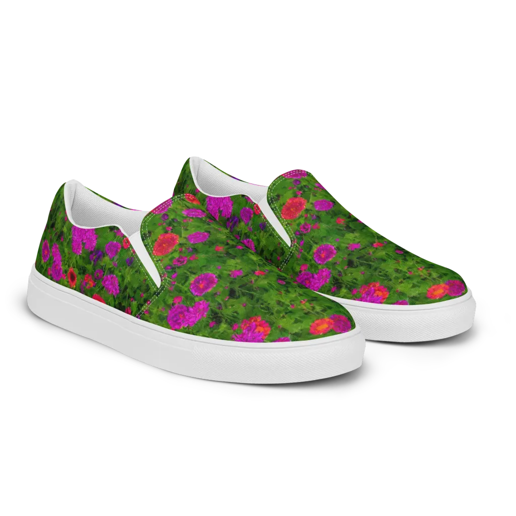 Electric Garden on Women's Slip-On Canvas Shoes — Right Front