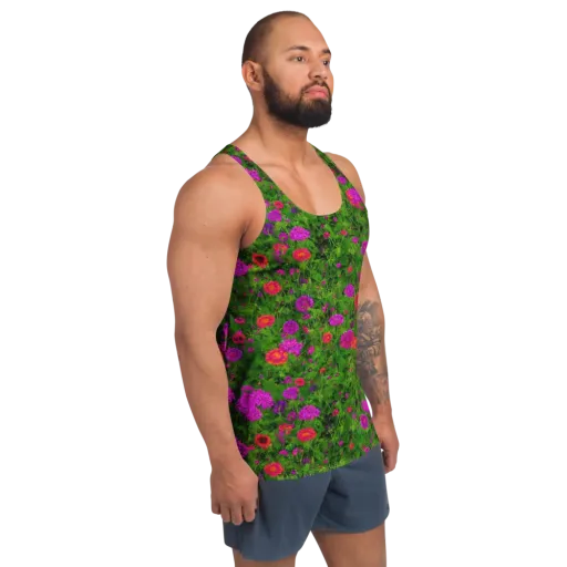 Electric Garden on a Men's Tank Top