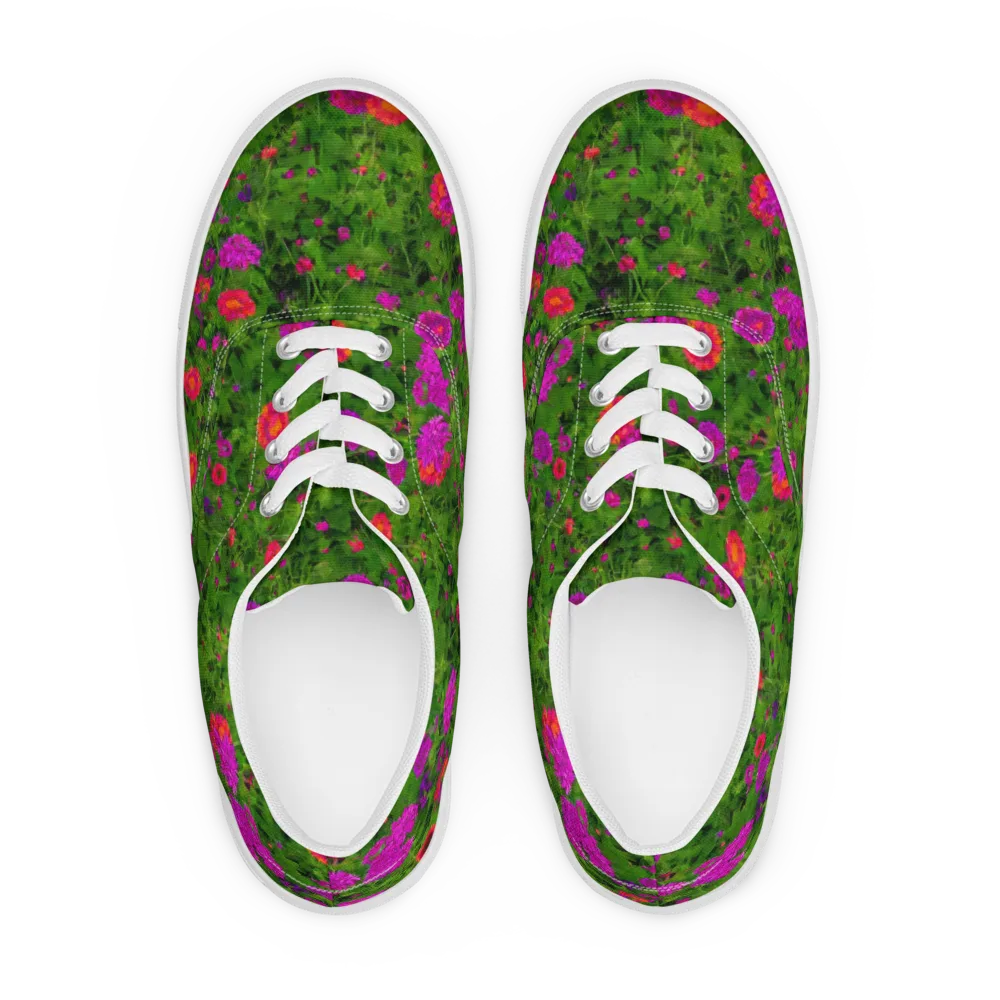 Electric Garden on Men's Lace-Up Canvas Shoes — Front
