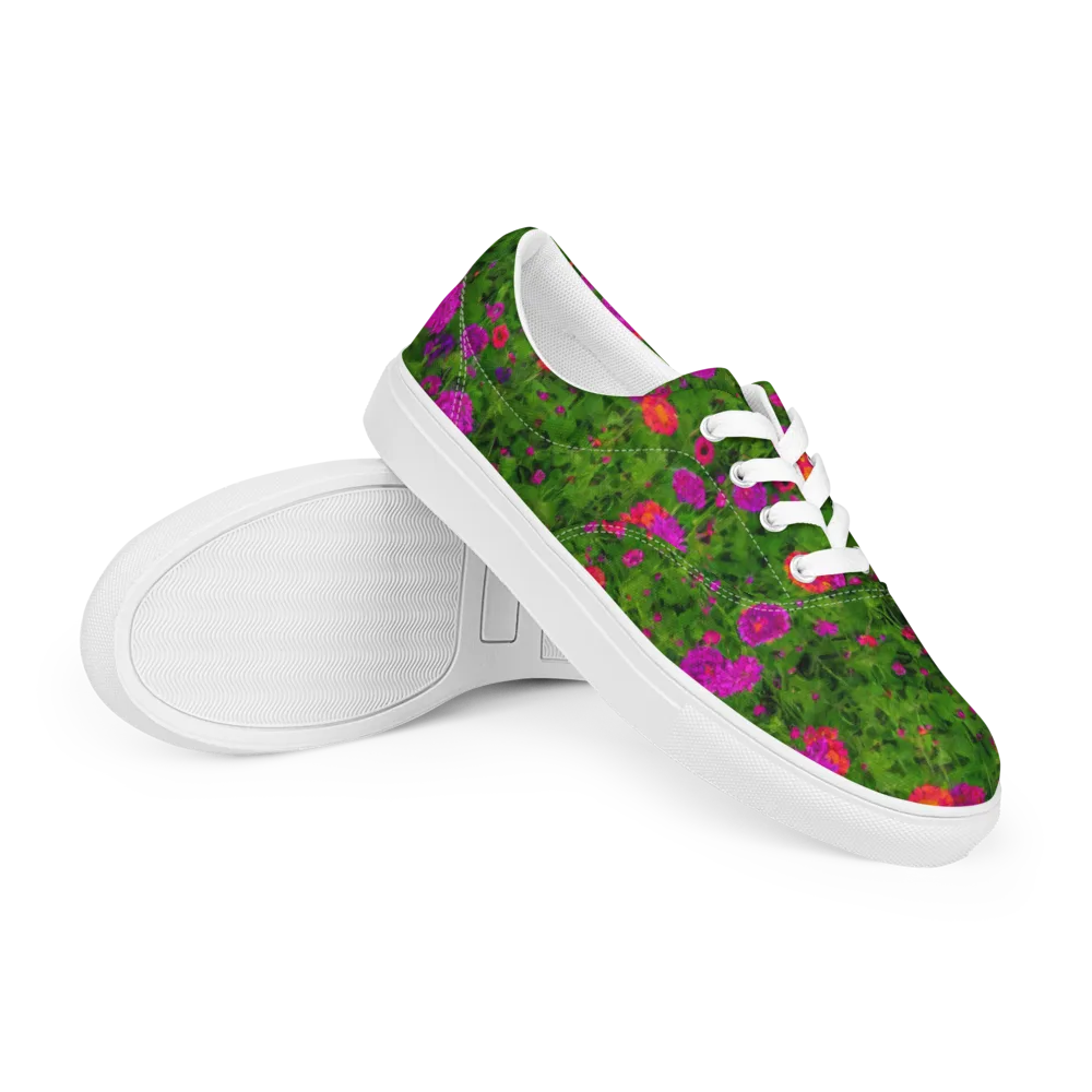 Electric Garden on Men's Lace-Up Canvas Shoes — Right Front