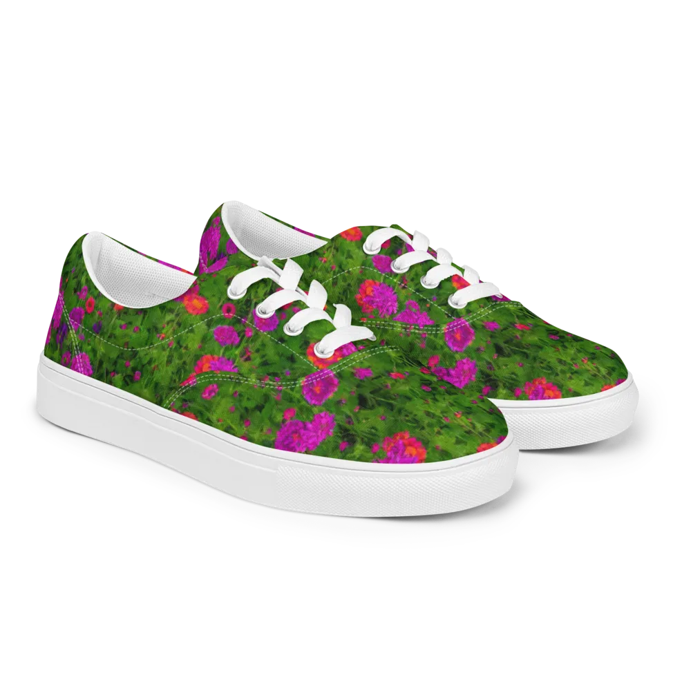 Electric Garden on Men's Lace-Up Canvas Shoes — Right Front