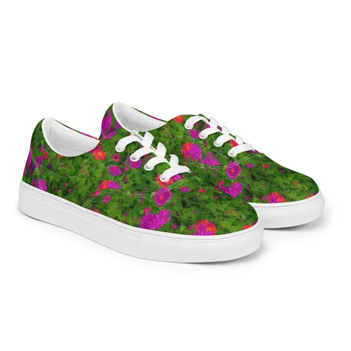 Electric Garden on a Men's Lace-Up Canvas Shoes