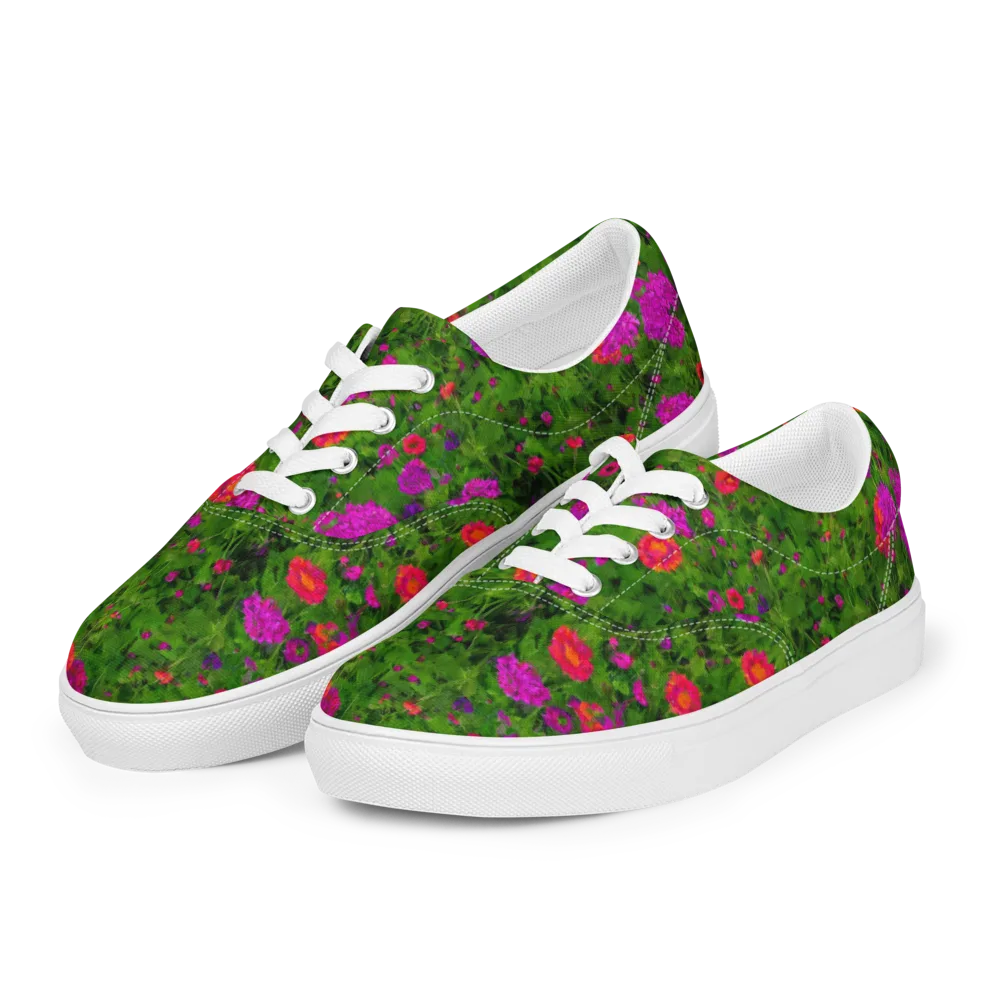 Electric Garden on Men's Lace-Up Canvas Shoes — Left Front
