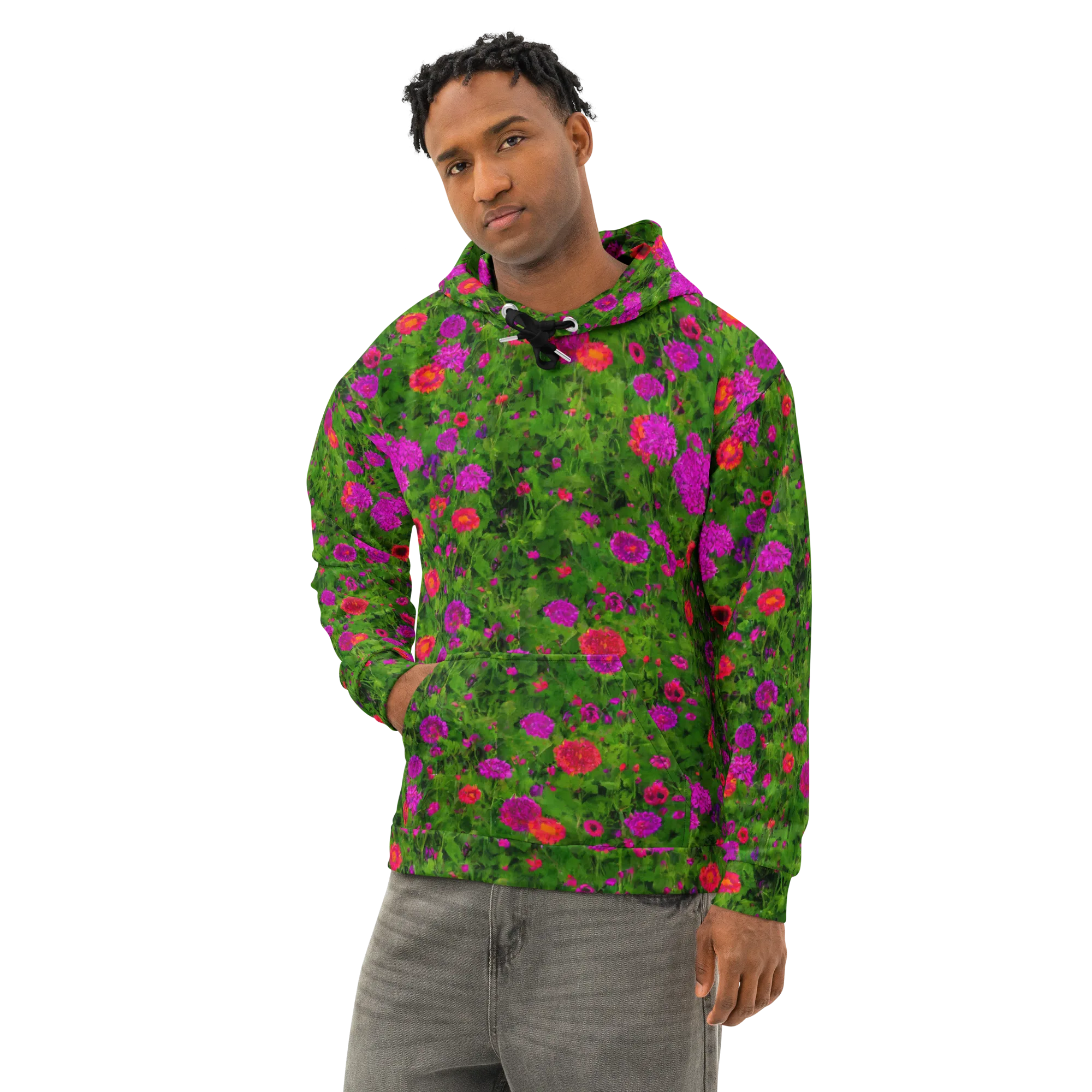 Electric Garden on Cotton Hoodie — Left Front