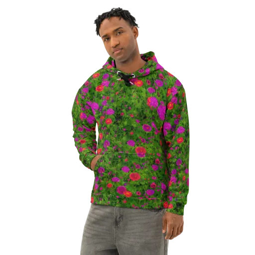Electric Garden on a Cotton Hoodie