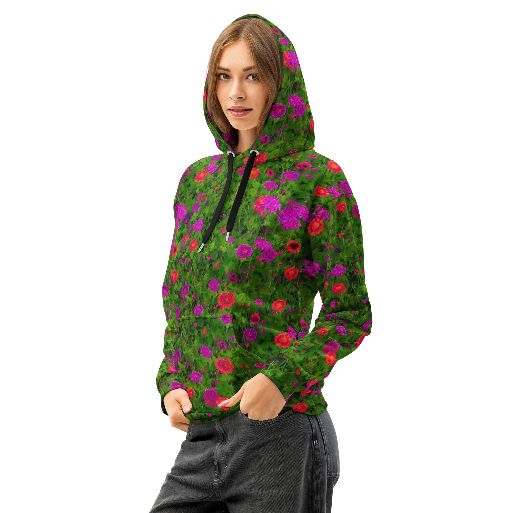 Electric Garden on Cotton Hoodie — Left Front