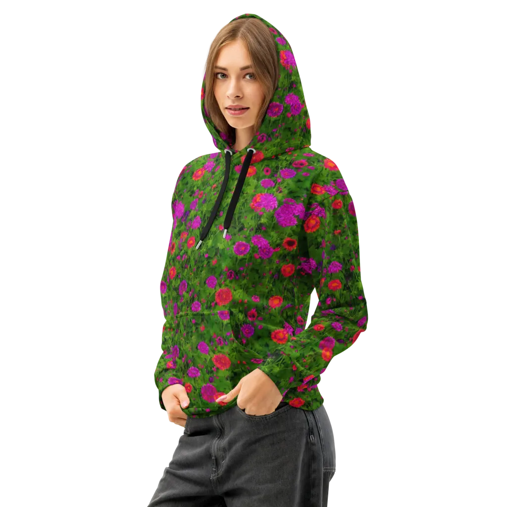 Electric Garden on Cotton Hoodie — Left Front
