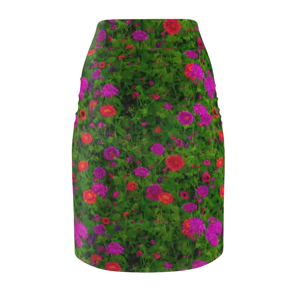 Electric Garden on Pencil Skirt — Back