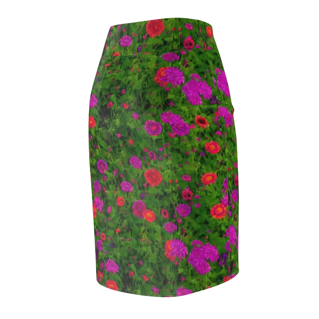 Electric Garden on Pencil Skirt — Back Side