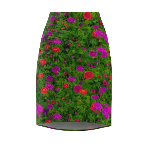 Electric Garden on a Pencil Skirt
