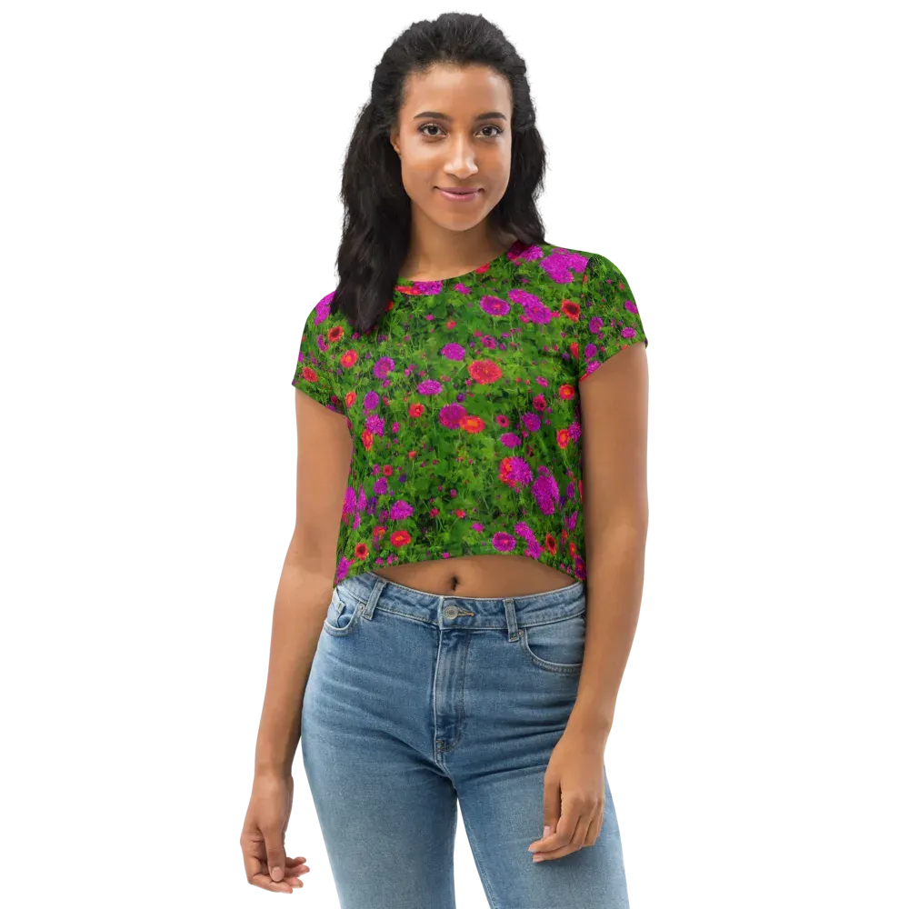 Electric Garden on Crop Tee — Front