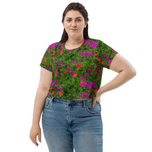 Electric Garden on a Crop Tee