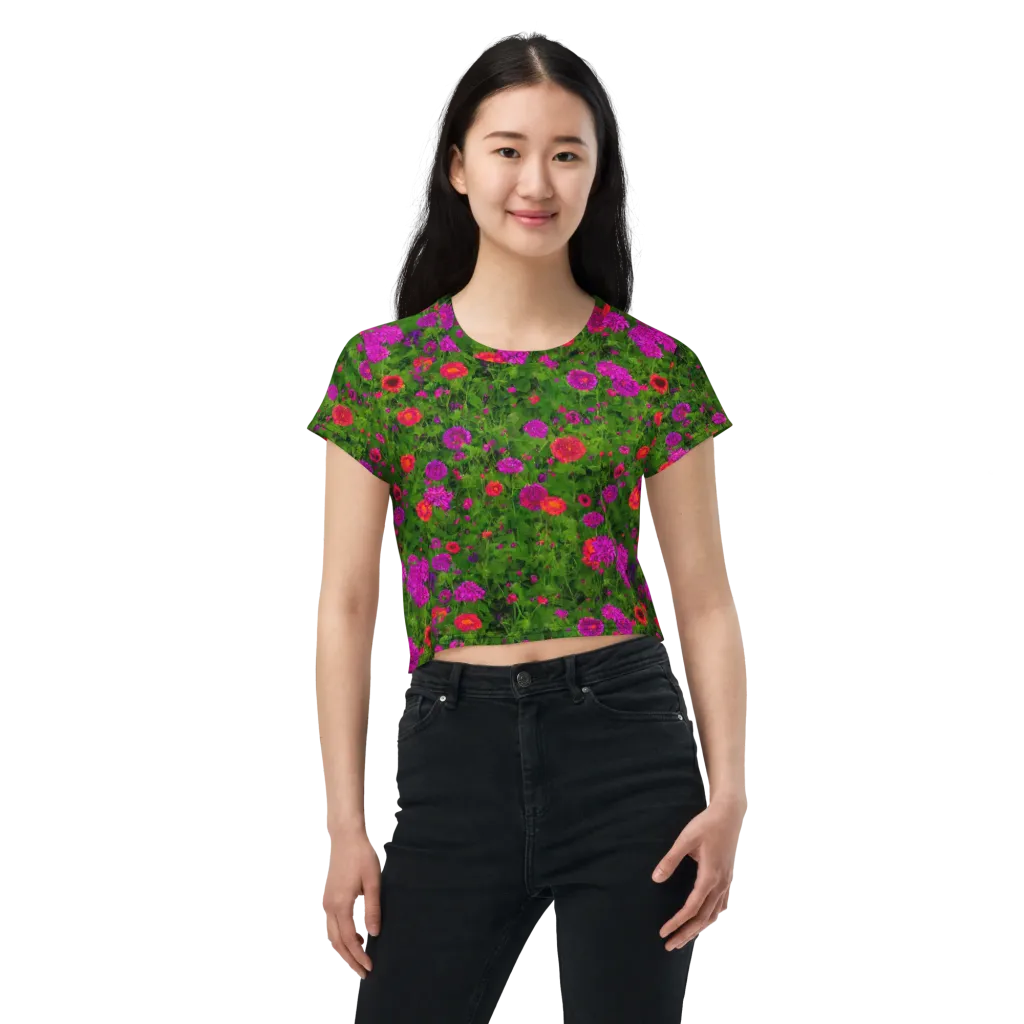 Electric Garden on Crop Tee — Front