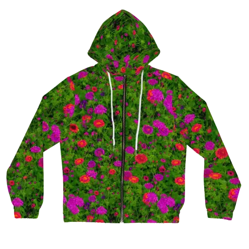 Electric Garden on a Women's Full-Zip Hoodie