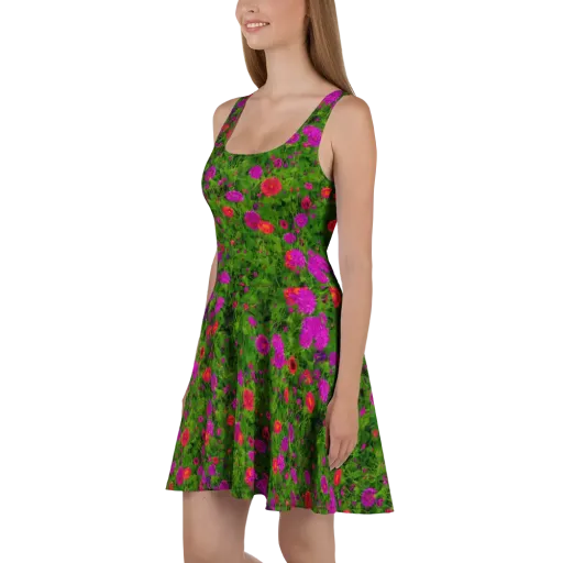 Electric Garden on a Skater Dress