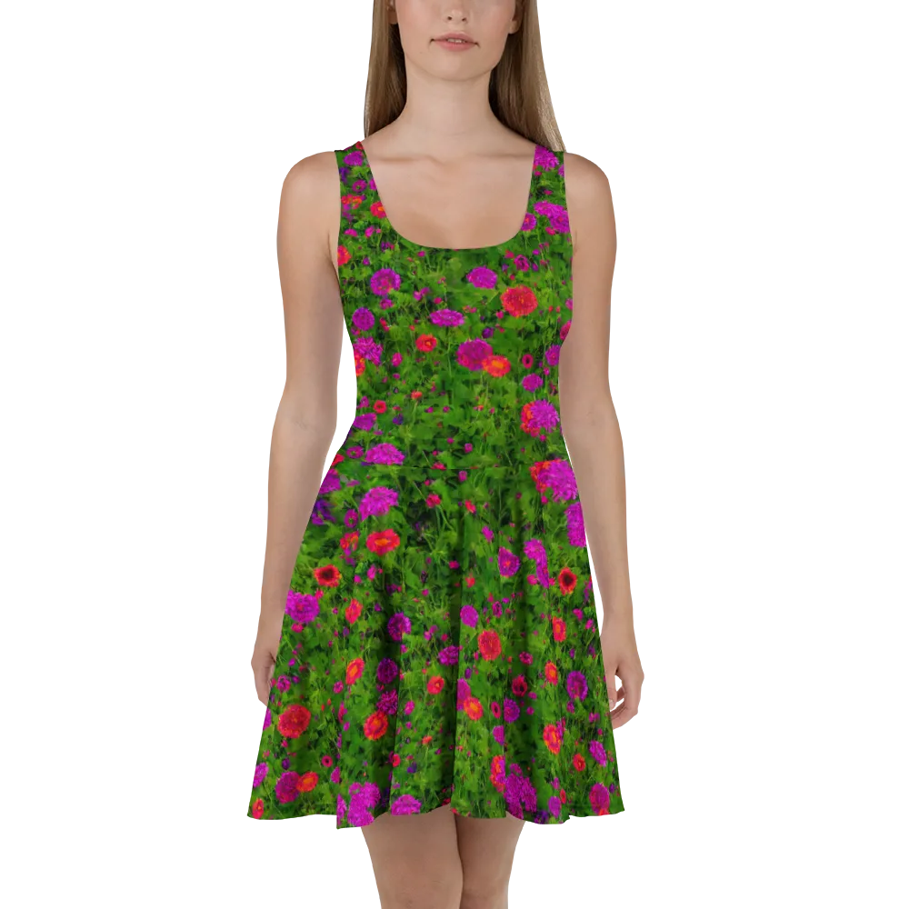 Electric Garden on Skater Dress — Front