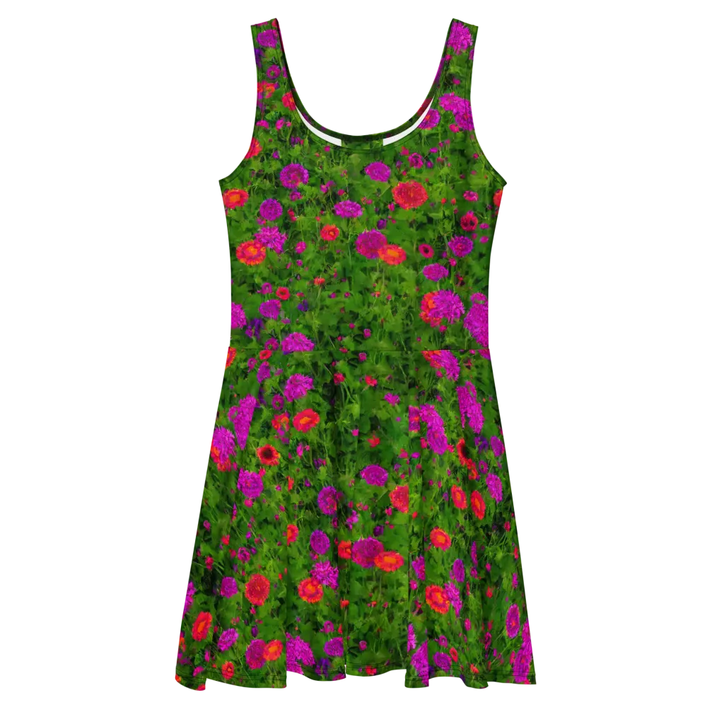 Electric Garden on Skater Dress — Front