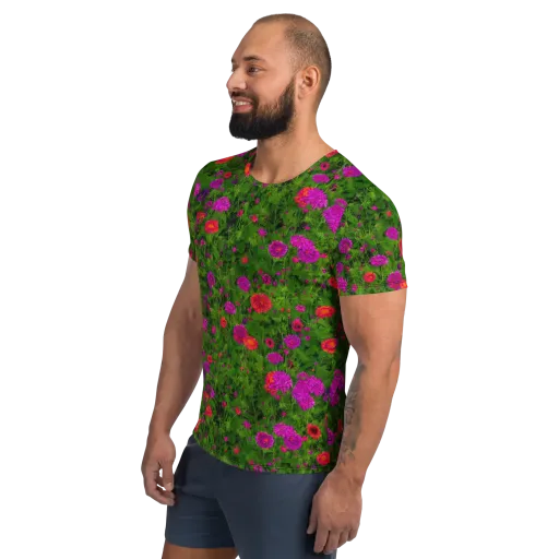 Electric Garden on a Men's Athletic T-Shirt