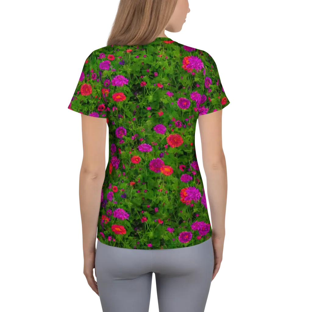 Electric Garden on Women's Athletic T-Shirt — Back