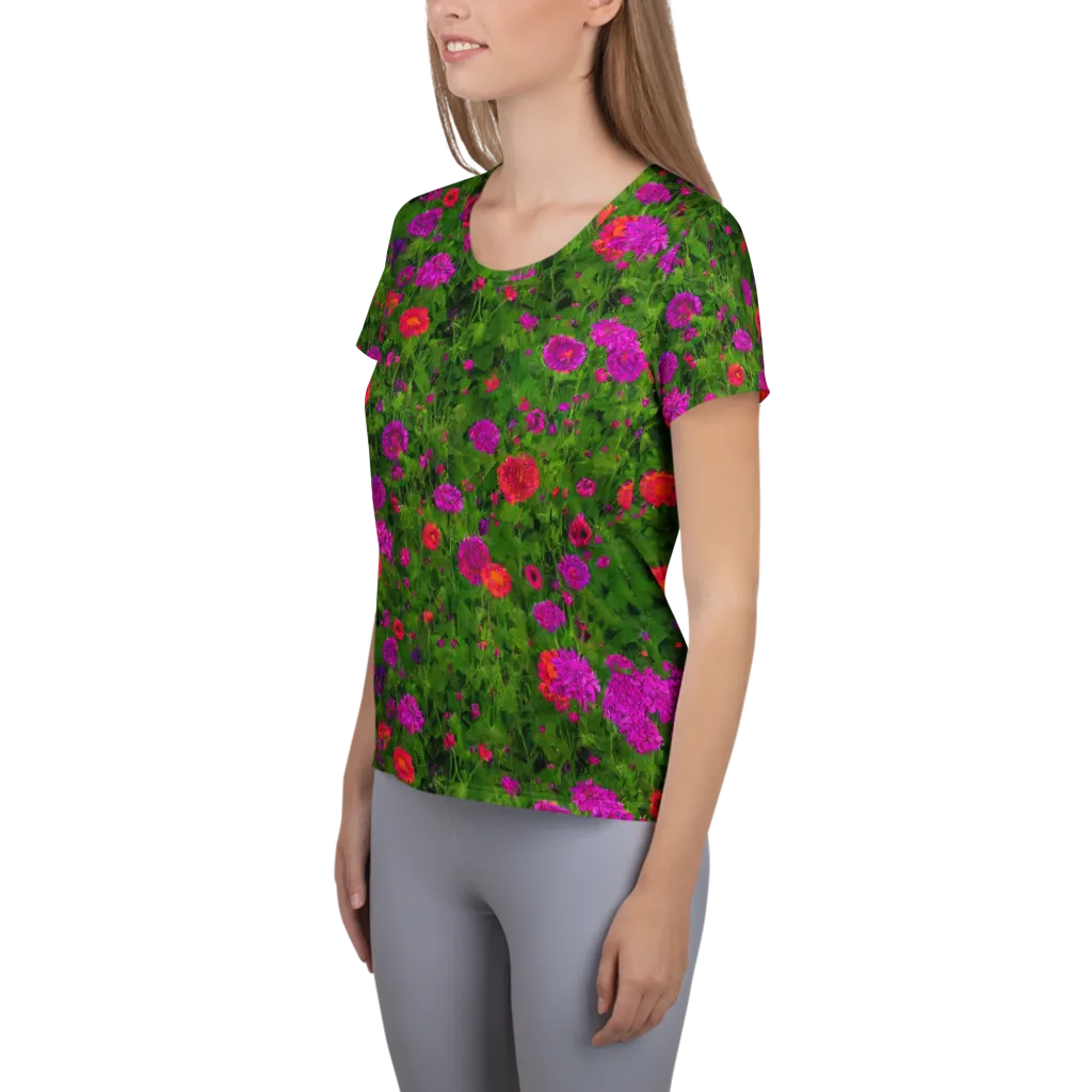 Electric Garden on Women's Athletic T-Shirt — Left