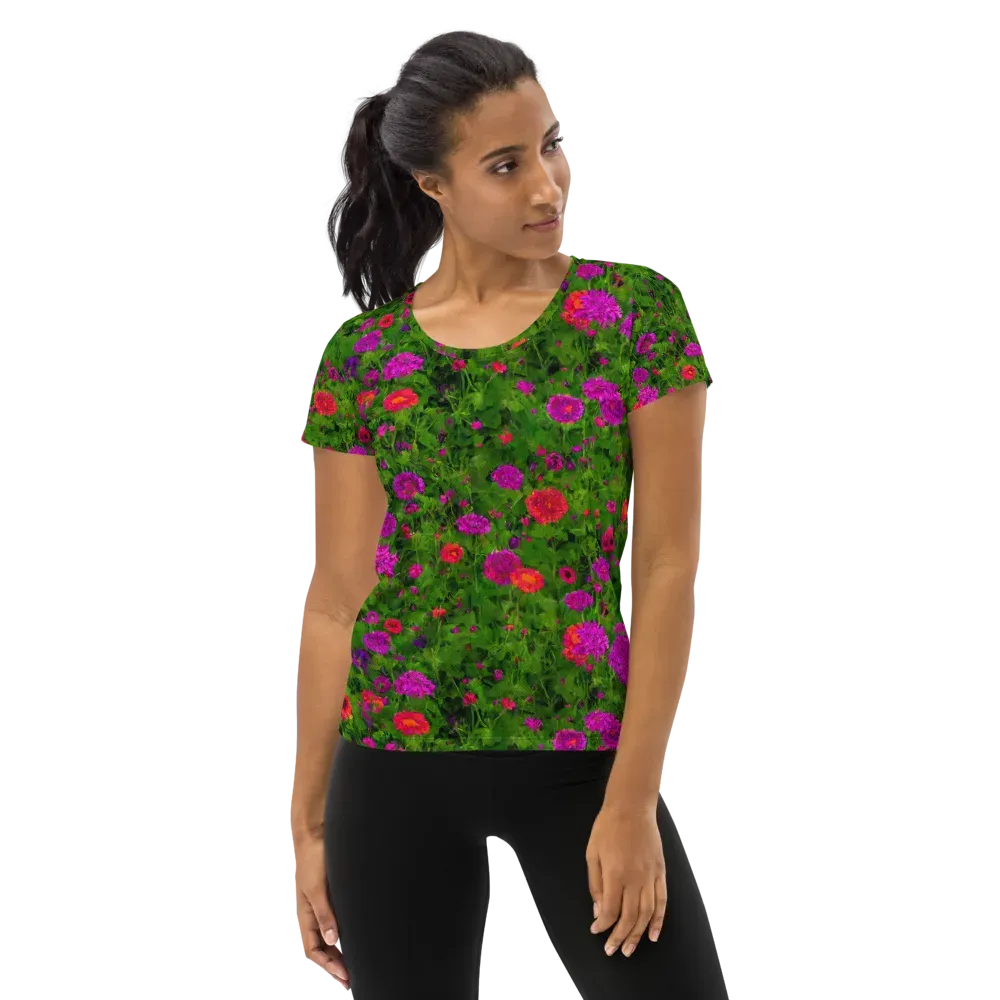 Electric Garden on Women's Athletic T-Shirt — Front